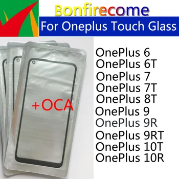 10 шт. \Лот Для Oneplus 6 7 8T 6T 7T 10T 10R 9 9R 9RT 5G Передняя Сенсорная панель ЖК-стеклянная Линза С Заменой Клея OCA