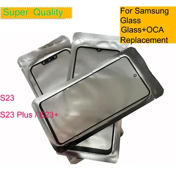 10 шт./лот для Samsung Galaxy S23 и S23 Plus, сенсорная передняя стеклянная панель, ЖК-объектив, стекло с ОСА