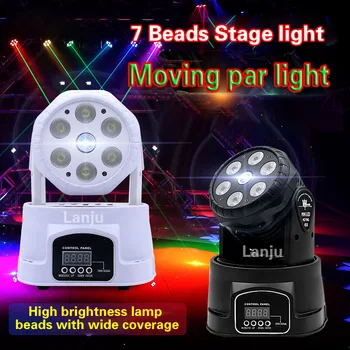 100 Вт светодиодный лазерный луч 7x10 Вт RGB 4в1 движущееся пятно par light диско DJ свадебное интеллектуальное голосовое управление DMX512 сценическое освещение