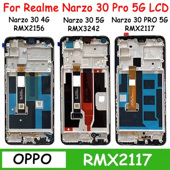 100% Тест Для Oppo Realme Narzo 30 4G/5G LCD RMX2156 RMX3242 ЖК-дисплей С Сенсорной панелью Digitizer Для Realme Narzo30 Pro 5G RMX2117