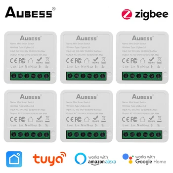 16A Smart Zigbee Switch 2-полосный Переключатель Управления Mini Smart Breaker Tuya Smart Life Control Работает С Alexa Google Home Яндекс Алиса