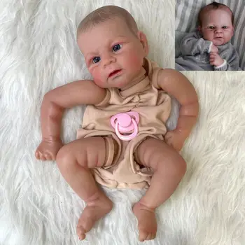 18-дюймовые уже раскрашенные детали куклы-Реборна, реалистичная 3D-кожа младенца Элайджи с видимыми венами, тканевое тело в комплекте
