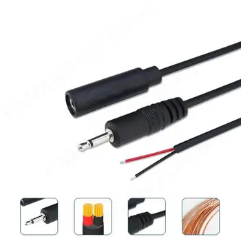 1шт/5шт 2pin 2,5 мм 3,5 мм моно аудио Разъем-розетка кабель 2-проводный Штекер удлинитель DIY Ремонт Кабеля Зарядное устройство 25см M20
