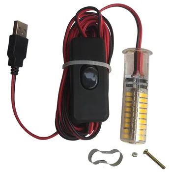 1шт USB LED Зарядка 5V Свет Для Подводной Рыбалки, Привлекающий Рыбу, Ночник, Портативное Полевое Освещение, Погружной - 13 Футов