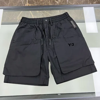 2023 Y-3, функциональный комбинезон, шорты, мужские прямые тонкие спортивные брюки Y3 DK890
