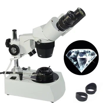 20X-40X Стереобинокулярный микроскоп для ювелирных изделий с конденсатором Darkfield + Галогенная нижняя лампа
