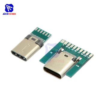 24-контактный разъем USB 3.1 Type C, разъем-розетка, модуль SMT-типа с печатной платой