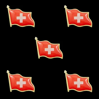 5 штук Швейцарского флага Дружбы, Металлическая Булавка на лацкане, Значок, Брошь, Значок для галстука на спине.