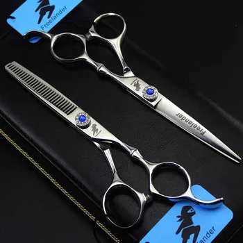 6-дюймовая Бамбуковая ручка Freelander Прямые ножницы для стрижки волос Парикмахерские ножницы для стрижки волос Парикмахерский инструмент
