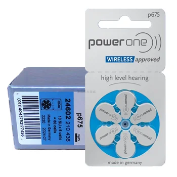 60 ШТ. батареек Powerone Zinc Air для слуховых аппаратов 675 P675 A675 для слуховых аппаратов BTE
