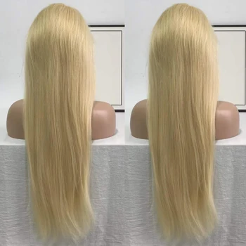 613 блонд 13x4 кружевной фронтальный парик с прямыми волосами Virgin remy человеческие волосы 180% плотности HD прозрачный кружевной парик