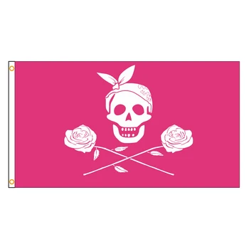 90*150 см Флаг принцессы с черепом пирата и скрещенными костями