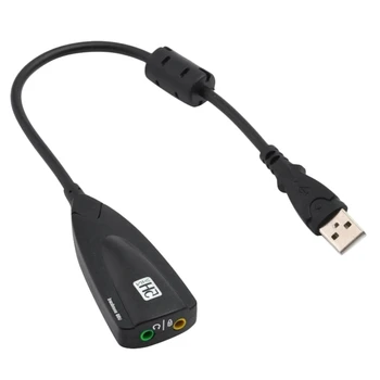 AT41 7.1-Канальная Звуковая карта USB, Внешний 3D-аудиоадаптер, 3,5-мм Аудиоразветвитель для настольного ПК и ноутбука