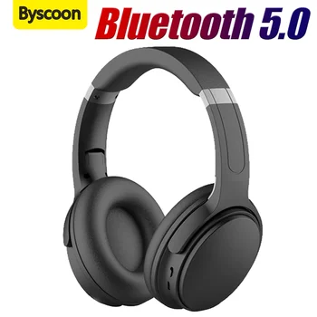 Byscoon Bluetooth-совместимые наушники ANC, Проводная беспроводная гарнитура с шумоподавлением, активное оголовье, наушники с глубокими басами с МИКРОФОНОМ