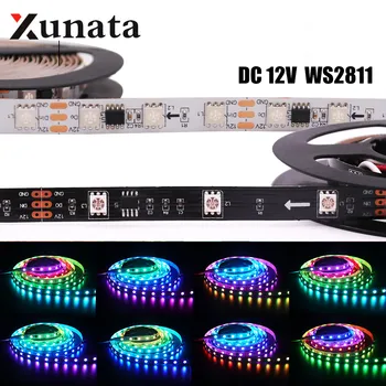 DC12V Полноцветная Светодиодная Лента WS2811 5050 RGB Адресуемая Светодиодная Пиксельная Лента Light 1 Ic Control 3 светодиода Гибкие Цифровые Ленточные Фонари