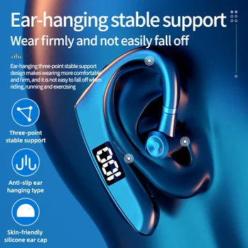 DIXSG EOENKK Беспроводные наушники Bluetooth с цифровым дисплеем, одинарные наушники для бизнеса в сверхдолгом режиме ожидания, гарнитура для звонков HD