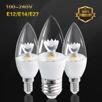 E27/E14/E12 Led COB Лампа Высокой Мощности 5 Вт Прожектор Led 360 Градусов Луч Для Освещения Хрустальной Люстры Гарантия 3 года