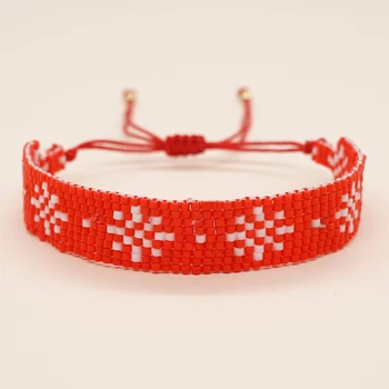 Go2boho Рождественский подарок, Браслеты из бисера Miyuki для женщин, красная веревка со снежинками, Счастливые украшения, аксессуары Y2k, модный подарок