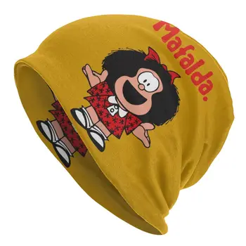 Happy Mafalda Шапочка-Бини Зимняя Теплая Домашняя Вязаная Шапка S Уличная Уличная Аргентина Quino Comic Beanies Шапочки Для Мужчин Женщин