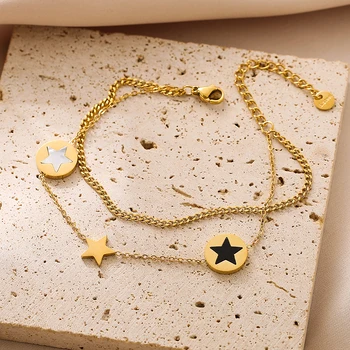 Mafisar, Новый браслет с пентаграммой в виде звезды из нержавеющей стали 316L Для женщин, Модные Простые браслеты-цепочки, Ювелирные подарки
