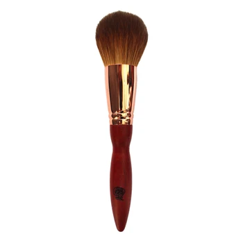 Q05 Профессиональная кисточка для макияжа ручной работы из мягкой рыжей лисьей шерсти Круглая кисточка для пудры с ручкой из красного сандалового дерева Кисти для макияжа