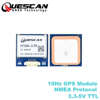 QUESCAN H10A-U70 10 Гц Модуль GPS Антенный Приемник Высокая Скорость Навигации Модуль Позиционирования 3,3 В-5 В Протокол NMEA 115200 Скорость передачи данных