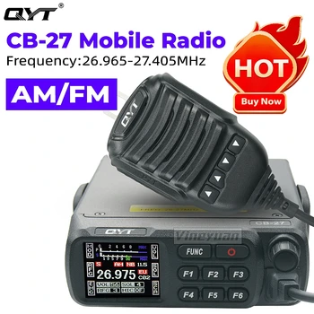 QYT CB-27 CB Радио 26,965-27,405 МГц AM/FM 12/24 В 4 Вт ЖК-экран с коротковолновым дисплеем Citizen Band, Мультистандартное мобильное радио CB