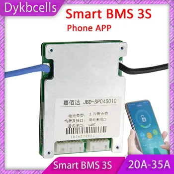 Smart BMS 3S 12V Li ion Lipo Полимерная литиевая батарея Плата защиты баланс 20A 30A 35A СОТОВЫЙ Bluetooth приложение для телефона монитор ПК