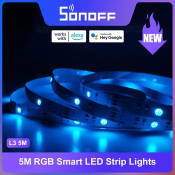 SONOFF L3 5M RGB Smart LED Light Strip С регулируемой яркостью Гибкие полосы освещения Приложение Дистанционного управления через eWeLink Alexa Google Home