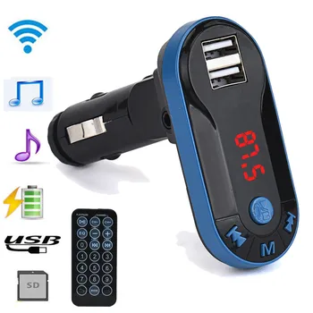 USB Музыкальный плеер MP3-плеер Bluetooth Беспроводной FM-передатчик MP3-плеер Громкой связи Автомобильный комплект USB TF SD Пульт дистанционного управления Прямая поставка