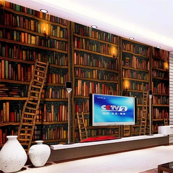 wellyu Индивидуальный большой художник по стене 3D настенная роспись обои книжная полка книжный шкаф фоновые обои для стен