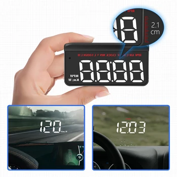 Автомобильный цифровой HUD M5, электронный датчик скорости GPS высокой четкости, головной дисплей OBD2, сигнализация о превышении скорости со светодиодным дисплеем