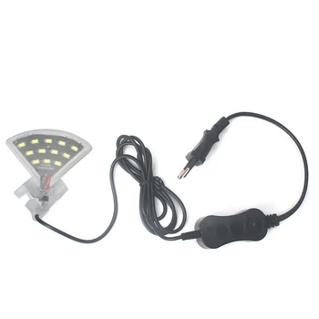 Аквариумная светодиодная веерообразная зажимная лампа с 8 шт. светодиодами высокой освещенности SMD5730 Белого цвета для аквариума