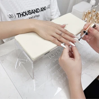 Акриловая подставка для рук для ногтей и маникюрный стол из искусственной кожи, подставка для рук для ногтей, подставка для маникюра
