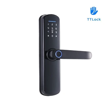 Алюминиевый TTlock APP, совместимый с Bluetooth Пульт дистанционного управления, интеллектуальная блокировка отпечатков пальцев, поддержка пароля, кода IC-карты, ключа