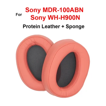 Амбушюры, амбушюры для наушников Sony MDR-100ABN /WH-H900N из белковой кожи и губчатого оранжевого цвета