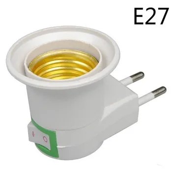 Базовая розетка EU Plug E27 Ночник с переключателем включения-выключения питания Основания ламп