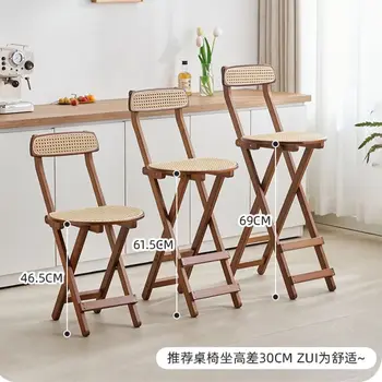 Барные стулья из ротанга для кухни, складной бамбуковый стул, стул для кафе, стулья для столовой, табурет для стойки, современный дизайнерский табурет, стул