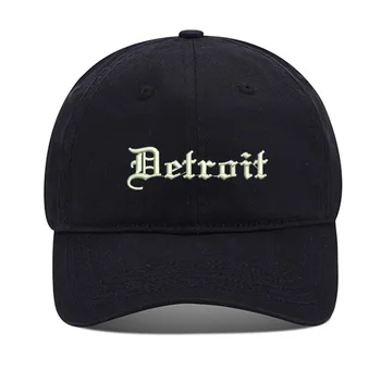 Бейсбольная кепка Lyprerazy Detroit Classic Retro City Унисекс С вышивкой Бейсбольная кепка из промытого хлопка с вышивкой Регулируемая кепка