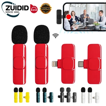 Беспроводной петличный микрофон ZUIDID для телефона iPhone Android, портативный мини-микрофон для записи в прямом эфире YouTube Facebook TikTok