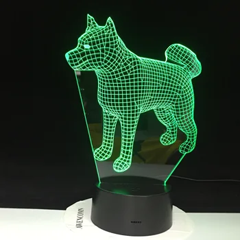 Бультерьер Собака 3D Лампен 7 Цветов USB Ночник СВЕТОДИОДНЫЙ для Рождения Детей Креативный Прикроватный Декор Подарочная Поддержка Бесплатная Прямая Поставка 1910
