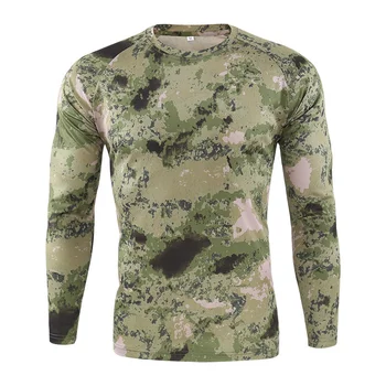 Весенне-летние Дышащие быстросохнущие топы, армейская тренировочная Тактическая военная футболка, Спортивная камуфляжная футболка для походов на открытом воздухе, мужская