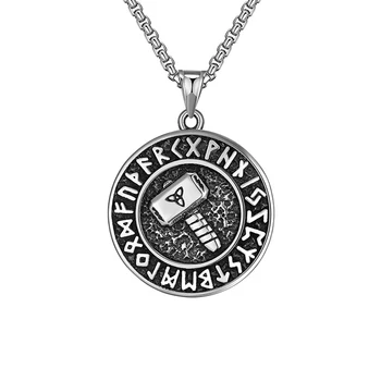 Винтажное ожерелье с медалью Викинга из нержавеющей стали, подвеска в Скандинавской мифологии, Популярное Мужское ожерелье в стиле хип-хоп, ювелирные изделия для мужчин в подарок