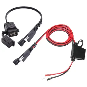 Водонепроницаемый кабель SAE-USB Адаптер питания 2.1A Порт питания модифицирован предохранителем USB Зарядное устройство для мобильного телефона мотоцикла