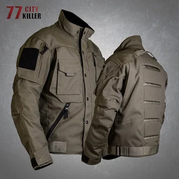 Военная куртка, Мужские повседневные куртки-карго с несколькими карманами, устойчивые к царапинам, Мужские охотничьи Боевые Армейские полицейские куртки