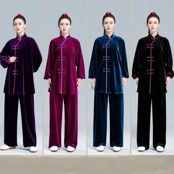 Высококачественная Женская Зимняя, осенняя и весенняя одежда тайцзи-тайцзи, костюмы для ушу, Удобная униформа кунг-фу
