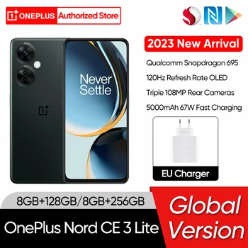 Глобальная версия OnePlus Nord CE 3 Lite 5G Snapdragon 695 108-мегапиксельные камеры 67 Вт Быстрая зарядка Android 13