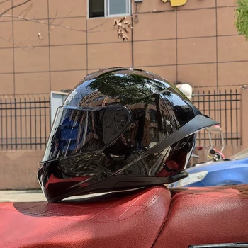 Гоночный мотоциклетный шлем с двойными линзами, полный шлем Casco Capacete protective DOT