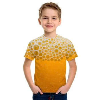 Детская футболка Beer Friday 3D Детские футболки, Летняя Одежда в стиле Харадзюку С коротким рукавом, Детская футболка, Забавные 3D Футболки Для мальчиков и девочек