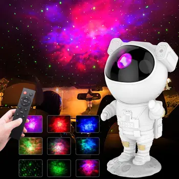 Детский Звездный Проектор Ночник с Дистанционным Управлением 360 ° Регулируемый Дизайн Астронавт Туманность Галактика Освещение для Детей Взрослых